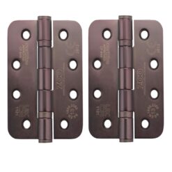 Zoo Hardware ZHSS243R-ETB Grade 13 Hinges - Ball Bearing 102mm x 76mm x 3mm Radius Corner - PVD Etna Bronze - E Coated Coffee