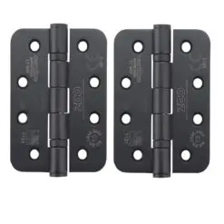 Zoo Hardware ZHSS243R-MB Grade 13 Hinges - Ball Bearing 102mm x 76mm x 3mm Radius Corner - Matt Black