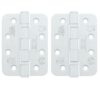 Zoo Hardware ZHSS243R-PCW Grade 13 Hinges - Ball Bearing 102mm x 76mm x 3mm Radius Corner - Matt White