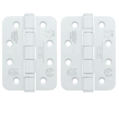 Zoo Hardware ZHSS243R-PCW Grade 13 Hinges - Ball Bearing 102mm x 76mm x 3mm Radius Corner - Matt White