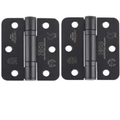 Zoo Hardware ZHSS7667R-MB Grade 11 Hinges - Ball Bearing 76mm x 67mm x 2.5mm Radius Corner - Matt Black