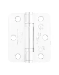 Zoo Hardware ZHSS7667R-PCW Grade 11 Hinges - Ball Bearing 76mm x 67mm x 2.5mm Radius Corner - Powder Coated White