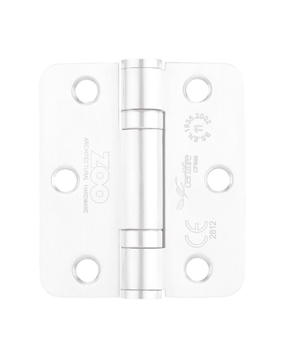 Zoo Hardware ZHSS7667S-PCW Grade 11 Hinges - Ball Bearing 76mm x 67mm x 2.5mm Square Corner - Powder Coated White