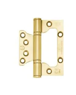 Zoo Hardware Flush / Interleaf Hinge Pair - CE/UKCA - Grade 11 - PVD Satin Brass ZHSSFH-243S-PVDSB