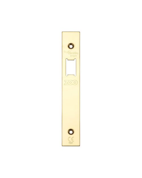 Zoo Hardware ZLAP12-PVDSB Spare Sq.Acc Pk for UK Upright Latch - Contains Forend, Strike & Screws - PVD Satin Brass