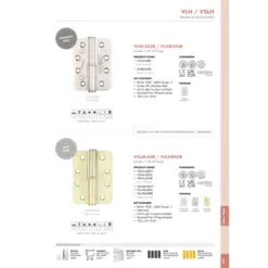 Zoo Hardware VLHR243RS Grade 11 Lift Off Hinge Stainless Steel - Radius - Grade 201 - 102 x 76 x 3mm - Right Hand Satin Stainless
