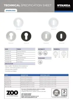 Zoo Hardware ZPA002-CP Escutcheon Standard Profile (50mm Dia.) Polished Chrome