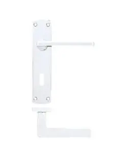Zoo Hardware ZPA011-CP Leon Door Handle on Lock Backplate Polished Chrome