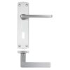 Zoo Hardware ZPA011-SC Leon Door Handle on Lock Backplate Satin Chrome
