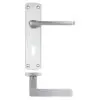 Zoo Hardware ZPA011-SC Leon Door Handle on Lock Backplate Satin Chrome