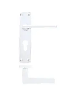 Zoo Hardware ZPA011EP-CP Leon Door Handle on Euro Backplate Polished Chrome