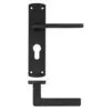 Zoo Hardware ZPA011EP-MB Leon Door Handle on Euro Backplate Black