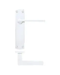 Zoo Hardware ZPA012-CP Leon Door Handle on Latch Backplate Polished Chrome