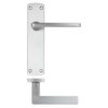 Zoo Hardware ZPA012-SC Leon Door Handle on Latch Backplate Satin Chrome