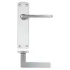 Zoo Hardware ZPA012-SC Leon Door Handle on Latch Backplate Satin Chrome