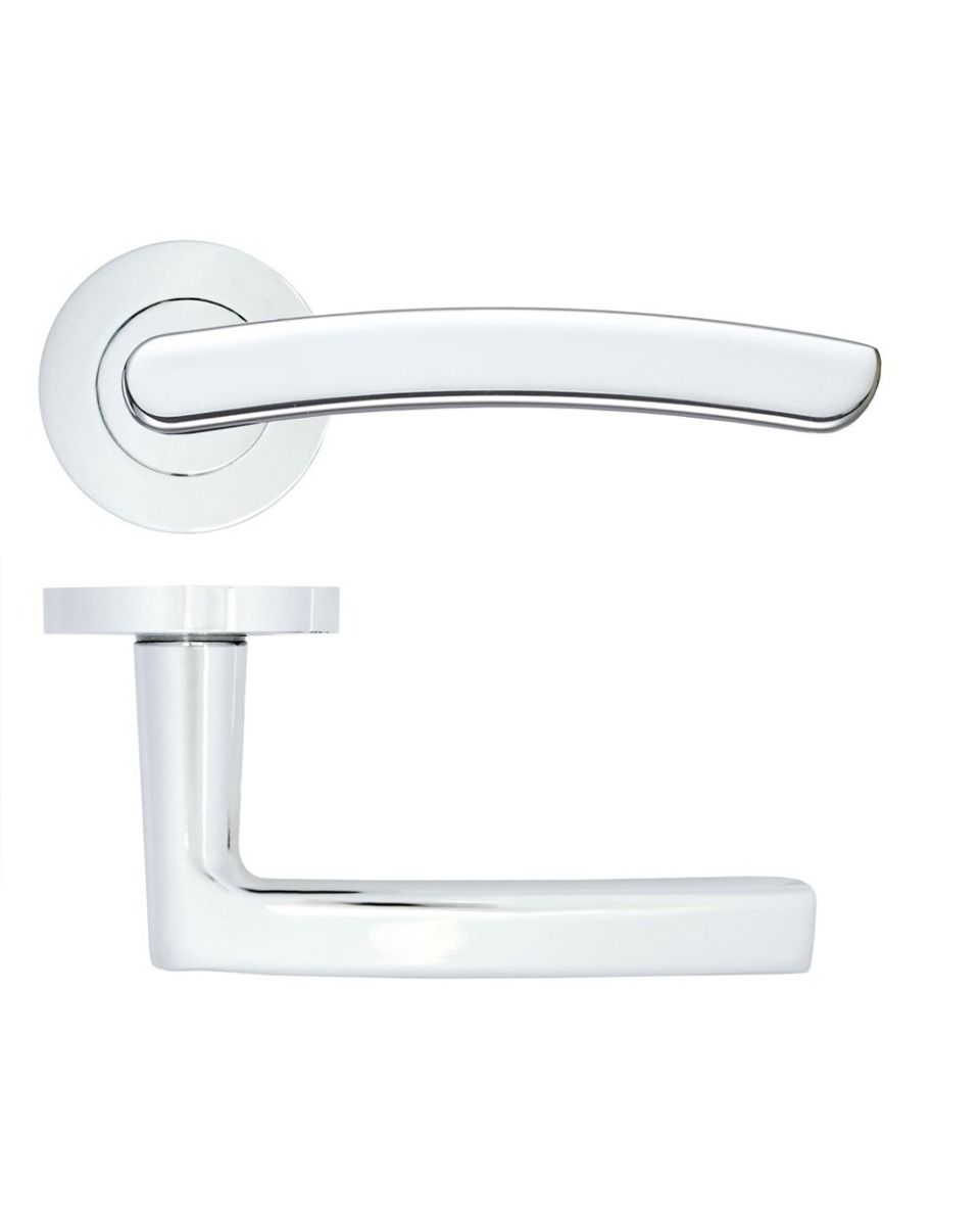 Zoo Hardware ZPA020-CP Santiago Door Handle on Rose Polished Chrome