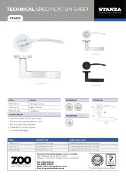 Zoo Hardware ZPA030-CP Toledo Door Handle on Rose Polished Chrome