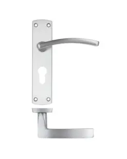 Zoo Hardware ZPA031EP-SC Toledo Door Handle on Euro Backplate Satin Chrome
