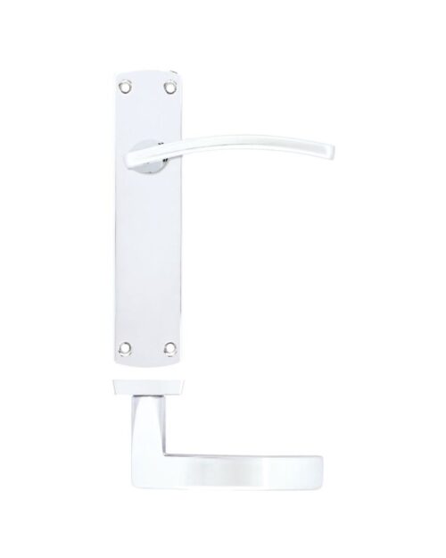 Zoo Hardware ZPA032-CP Toledo Door Handle on Latch Backplate Polished Chrome