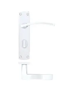Zoo Hardware ZPA033-CP Toledo Door Handle on Bathroom Backplate Polished Chrome