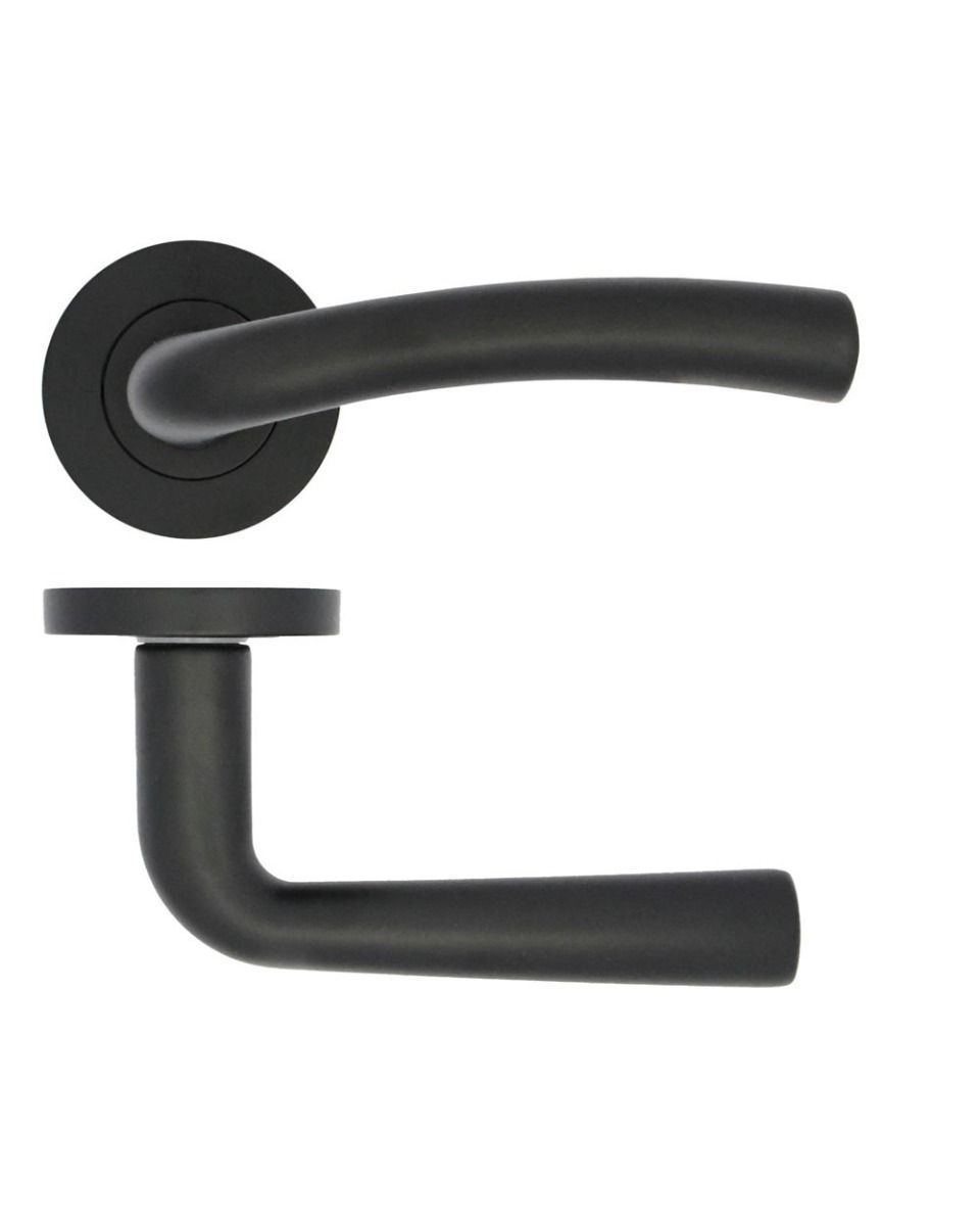 Zoo Hardware ZPA050-MB Seville Door Handle on Rose Black