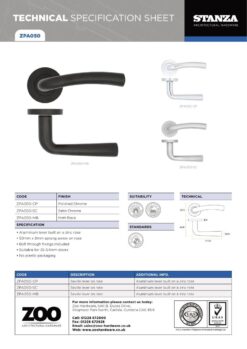Zoo Hardware ZPA050-CP Seville Door Handle on Rose Polished Chrome