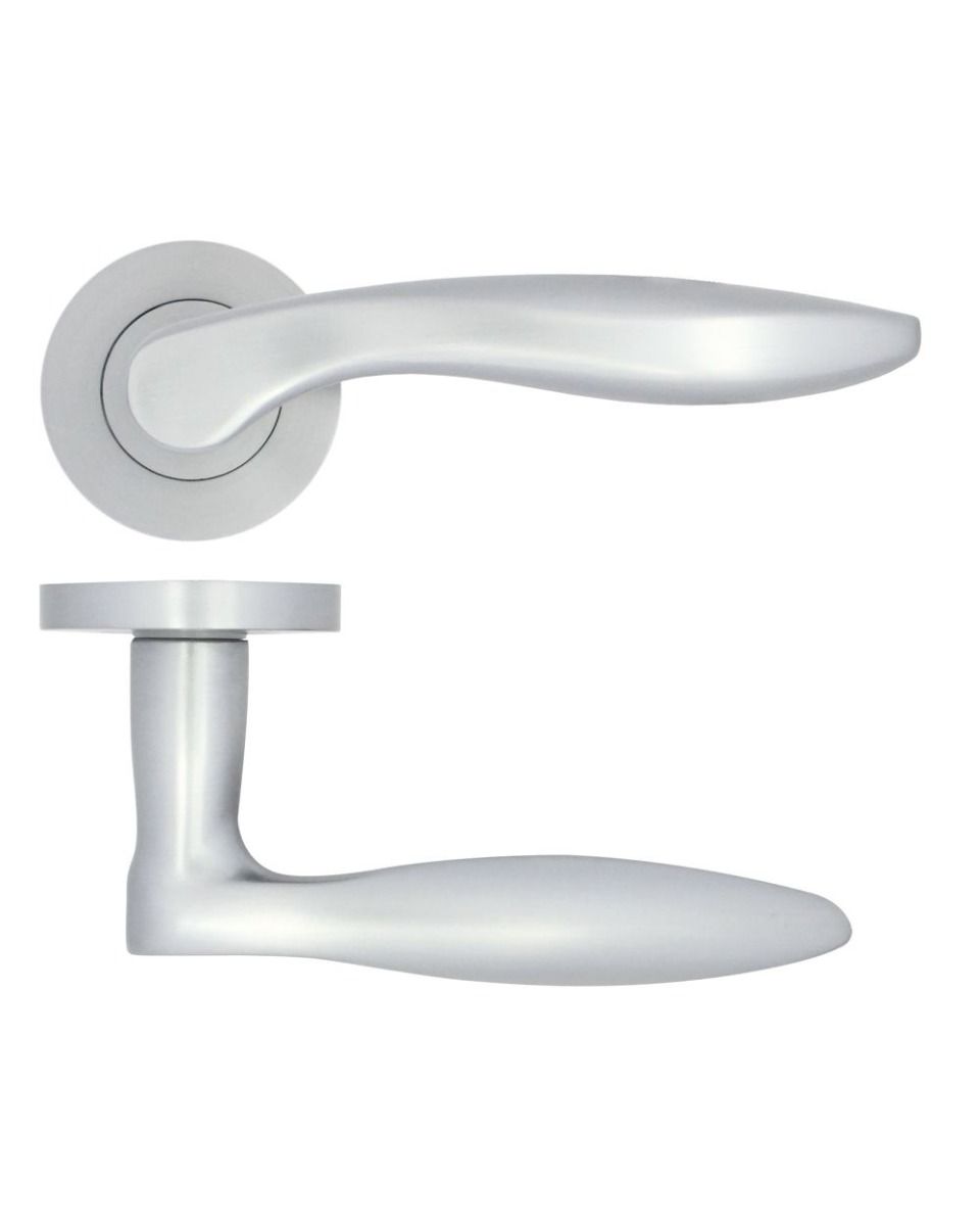 Zoo Hardware ZPA060-SC "Cadiz" Door Handle on Rose Satin Chrome