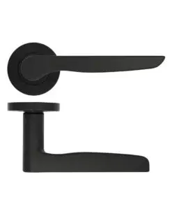 Zoo Hardware ZPA080-MB Vigo Door Handle on Rose Black