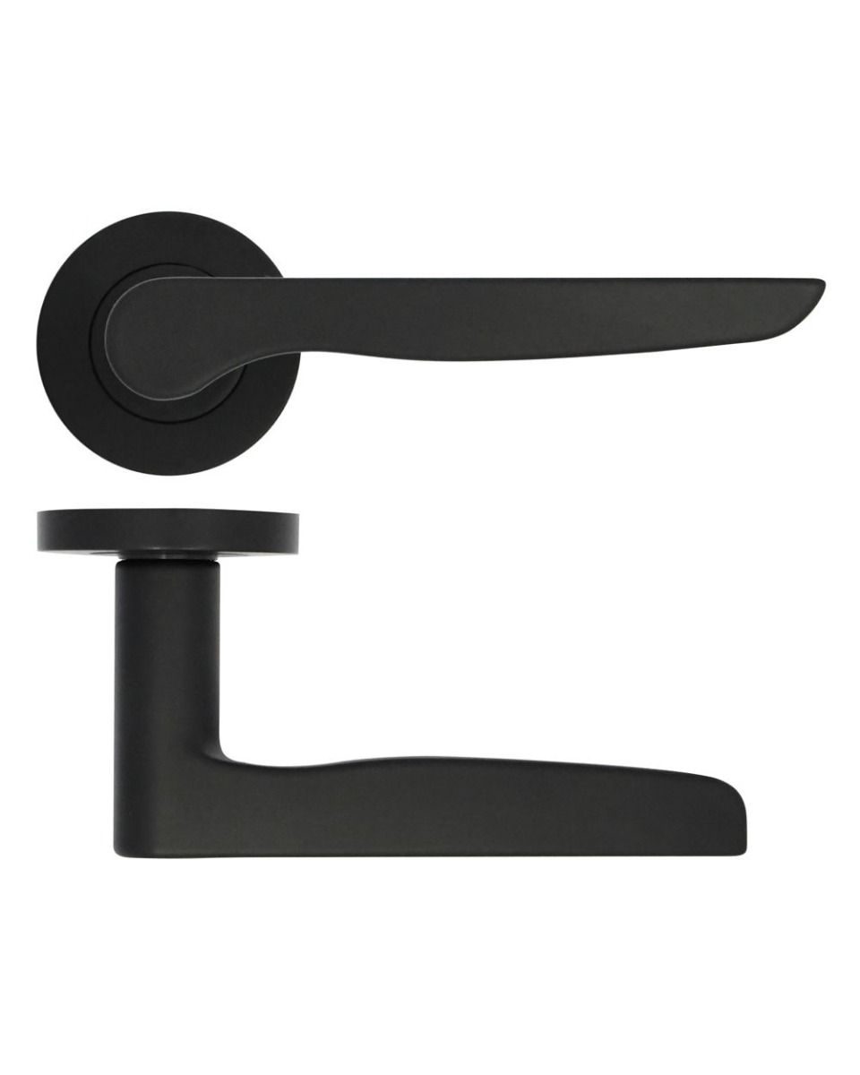 Zoo Hardware ZPA080-MB Vigo Door Handle on Rose Black