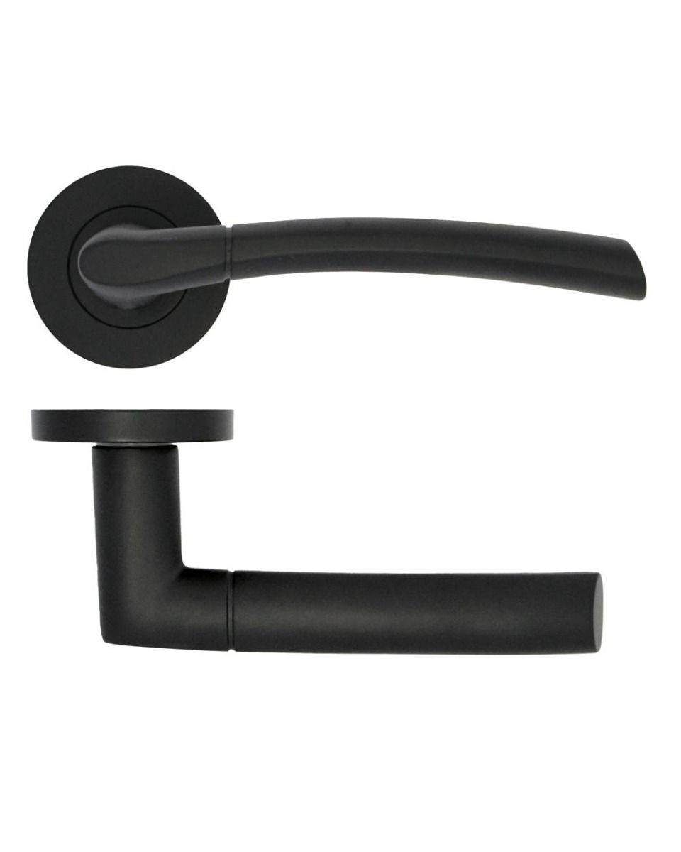 Zoo Hardware ZPA100-MB Andorra Door Handle on Rose Matt Black