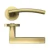 Zoo Hardware ZPZ080-FSB Amalfi Door Handle - Screw On Rose Pvd Satin Brass