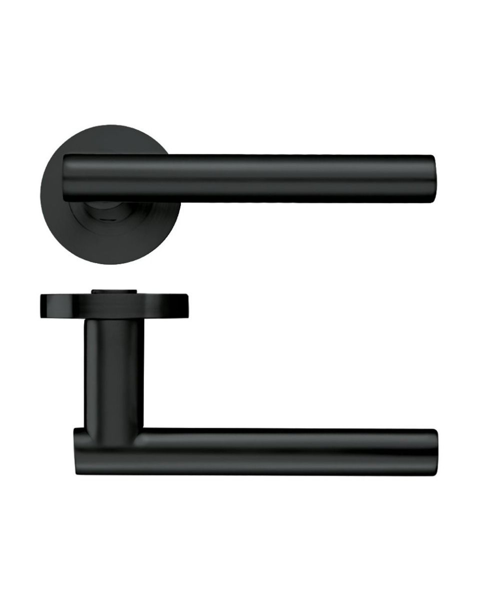 Zoo Hardware ZPZ090-OMB Lucca Door Handle - Screw On Rose Matt Black