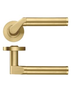 Zoo Hardware ZPZ120-FSB Venus Door Handle on round rose Pvd Satin Brass