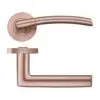 Zoo Hardware ZPZ140-TRG Olympus Door Handle on round rose Rose Gold