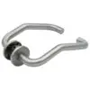Zoo Hardware ZS-SSHF130-SSS Cranked Return To Door Door Handle on 53mm x 6.5mm Sprung Rose Satin Stainless Steel