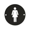 Zoo Hardware ZSS02-PCB Sex Symbol - Female - 76mm Dia - Powder Coated Matt Black