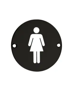 Zoo Hardware ZSS02-PCB Sex Symbol - Female - 76mm Dia - Powder Coated Matt Black