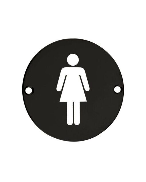 Zoo Hardware ZSS02-PCB Sex Symbol - Female - 76mm Dia - Powder Coated Matt Black