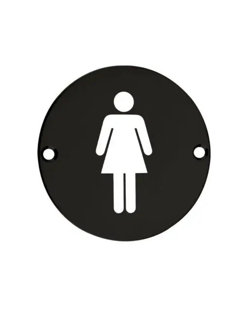 Zoo Hardware ZSS02-PCB Sex Symbol - Female - 76mm Dia - Powder Coated Matt Black