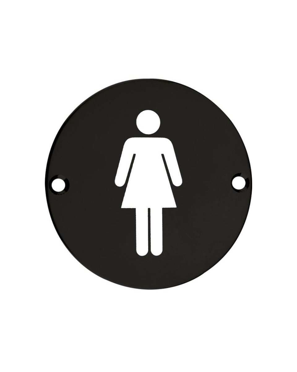 Zoo Hardware ZSS02-PCB Sex Symbol - Female - 76mm Dia - Powder Coated Matt Black