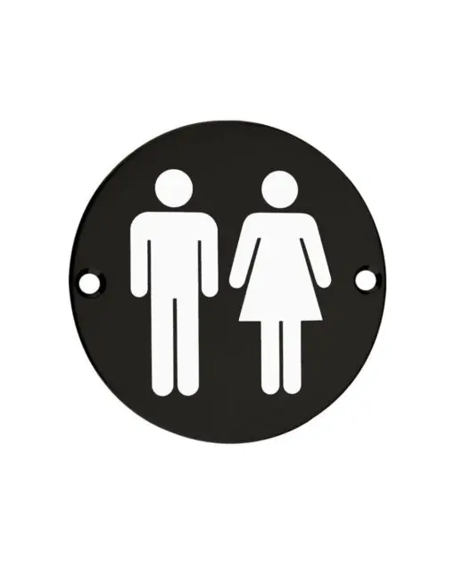 Zoo Hardware ZSS03-PCB Sex Symbol - Unisex - 76mm Dia - Powder Coated Matt Black