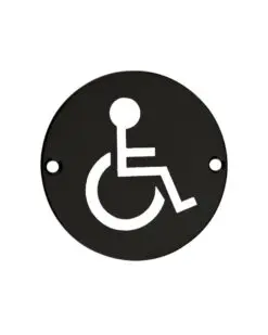 Zoo Hardware ZSS07-PCB Sex Symbol - Disabled - 76mm Dia - Powder Coated Matt Black