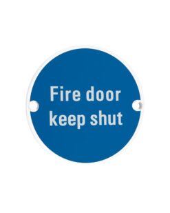 Zoo Hardware ZSS09-PCW Signage - Fire Door Keep Shut - 76mm dia Powder Coated Matt White