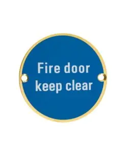 Zoo Hardware ZSS12-PCB Signage - Automatic Fire Door Keep Clear - 76mm dia Powder Coated Matt Black