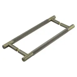 Venice Linear Knurled 300x19mm Antique Brass Pull Handle Back to Back