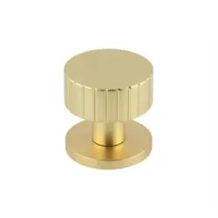 Cog Satin Brass Mortice Knob