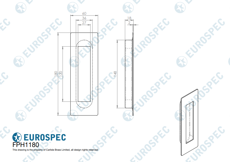 Rectangular Flush Pull - Image 2