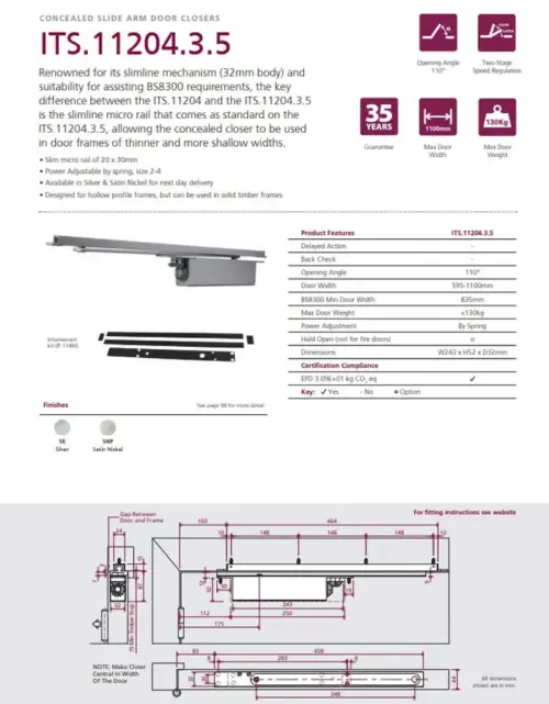 ITS.11204.3.5 Concealed Micro Rail Closer