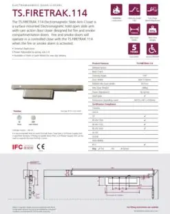 Rutland TS.FIRETRAK.114 Electromagnetic Slide Arm Closer