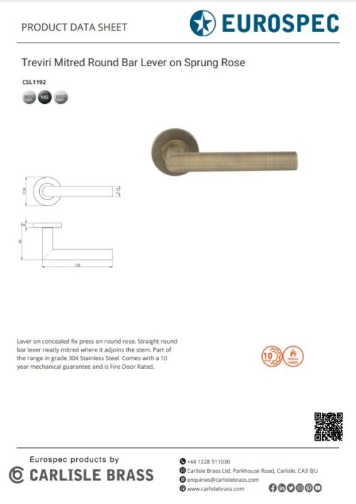 Nera Safety Lever on Sprung Rose Grade 304